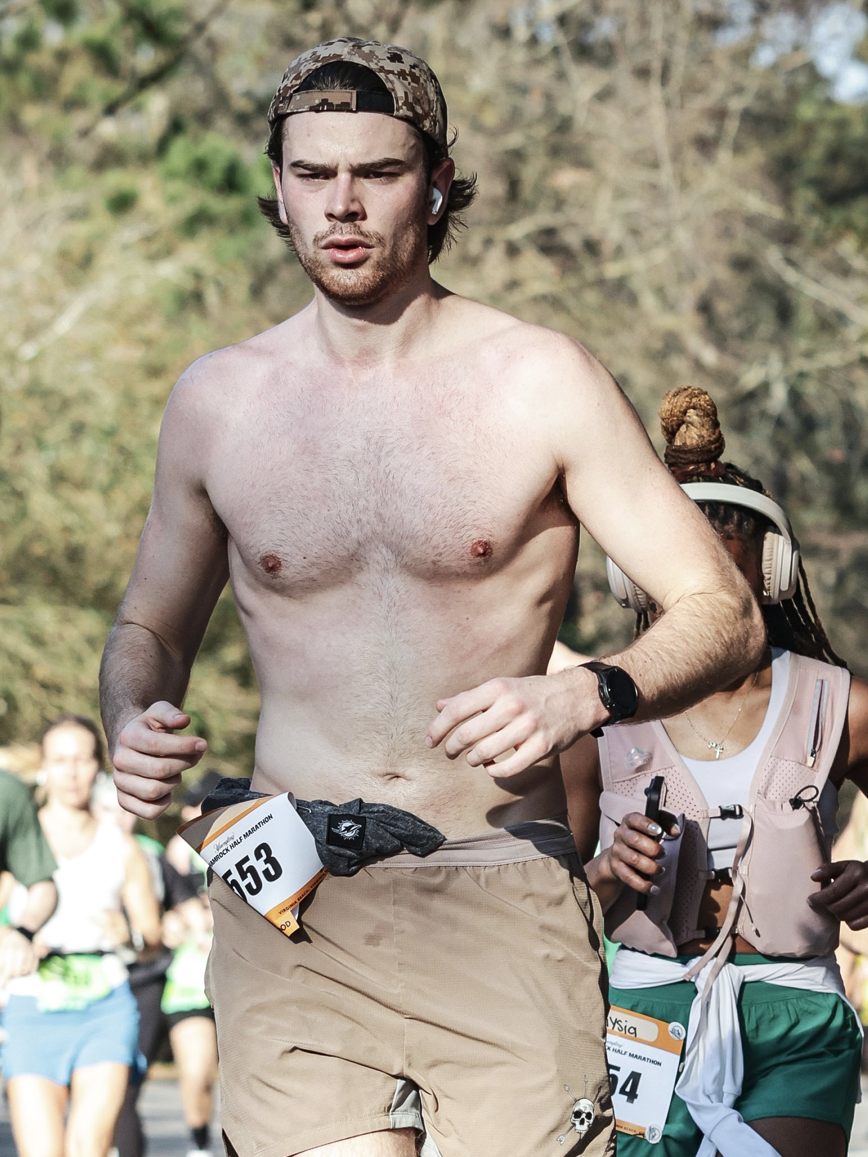 Cade Dalton running the Yuengling Shamrock Run in Virginia Beach — Vestige Defense founder